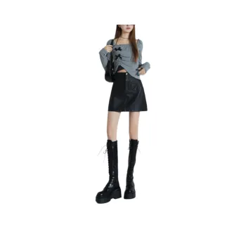 YINLEI Leather Short Skirts Women's