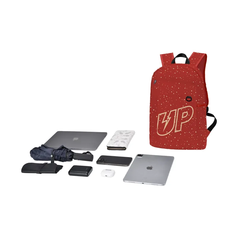 TURN UP Polyester Backpack Regular Unisex Red-4