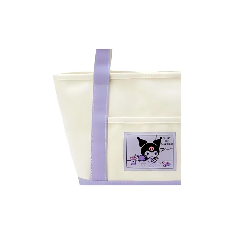 Sanrio Cotton Canvas Canvas Bag Tote Bag Shopping Bag Shoulder Bag Handbag Small Size Unisex Light Purple-1