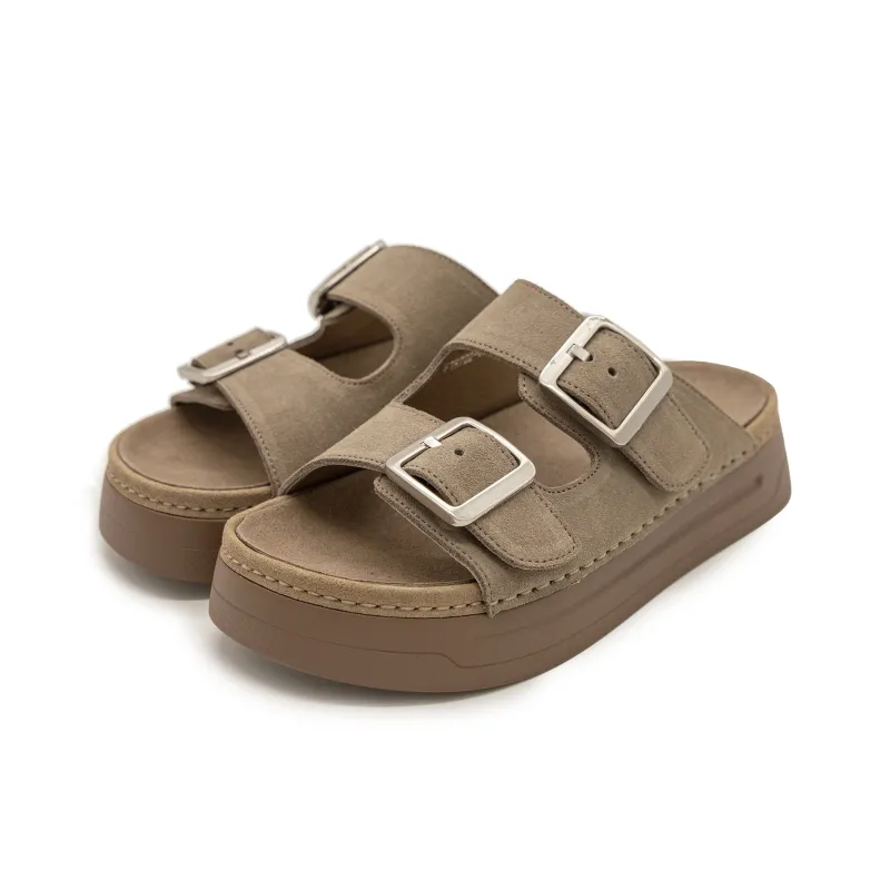FED Slip Resistant Odor Resistant Abrasion Resistant Slide Slippers Women's Gray-2