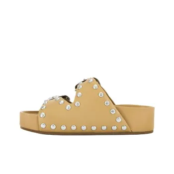Loeffler Randall Rubber Sole Slide Slippers 4.5cm Women's Khaki