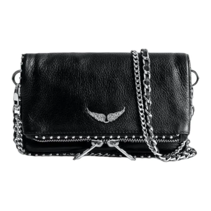 Zadig & Voltaire Rocky Grain Leather Shoulder Bag Regular Women's Black-0