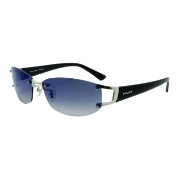 Police Titanium Plastic Irregular Shape Sunglasses Unisex Black