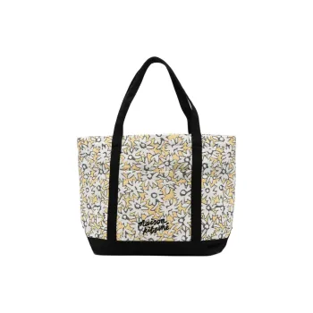 Maison Kitsune Polyester Tote Bag, Shopping Bag, Handbag Men's Light Beige