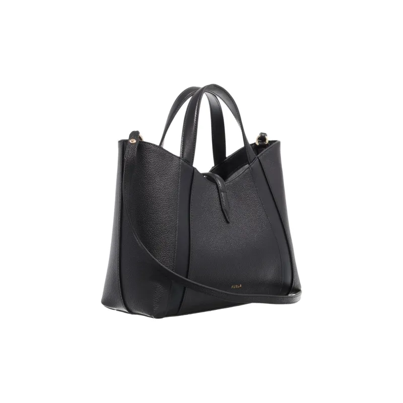 Furla GOCCIA Fine Grain Leather Handbag Women's Black-1