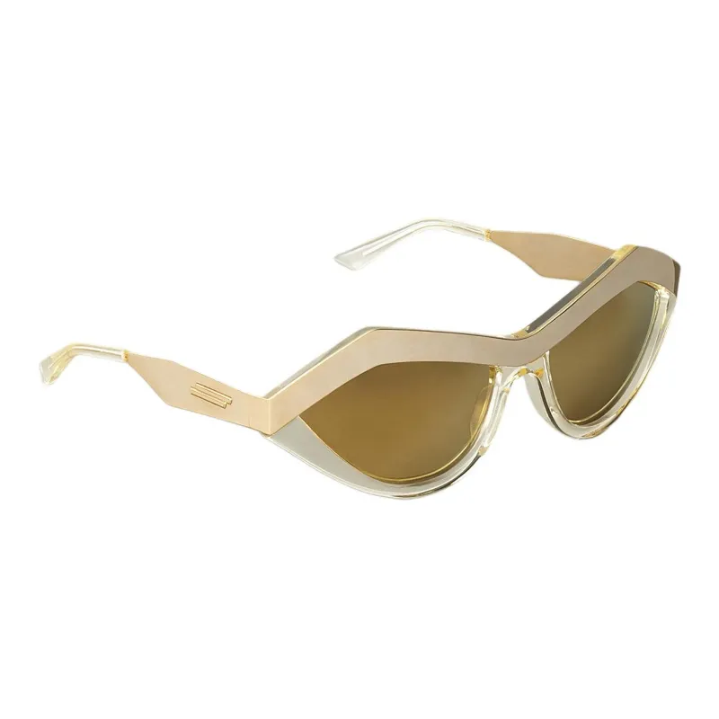 Bottega Veneta Metal Cat Eye Sunglasses Women's Gold-1