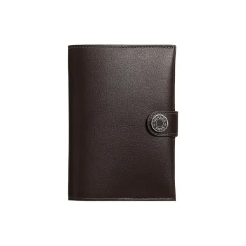 HERMES R.M.S Evergrain Calfskin Passport Holder Unisex 46 Ebene Ebony