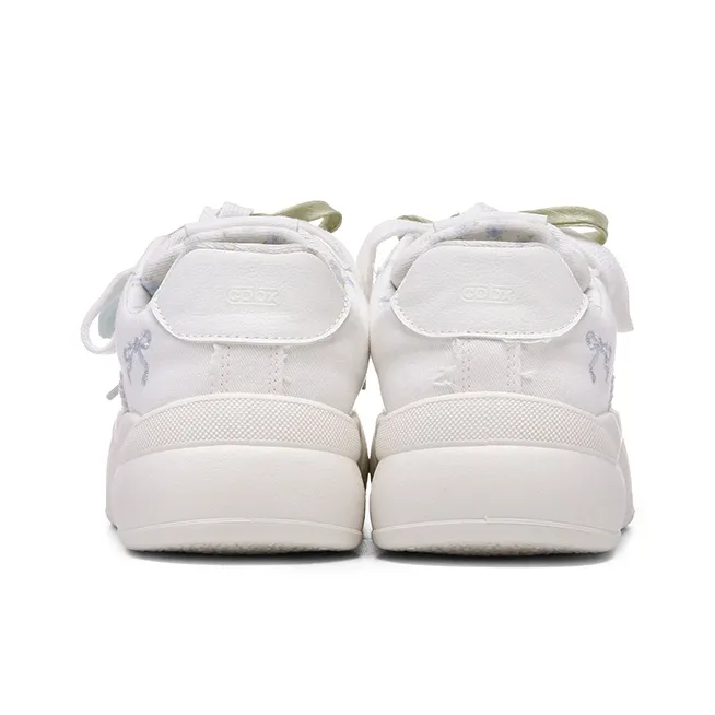 Cob Abrasion Resistant Breathable Low Top Skateboard Shoes Women's White Blue-8