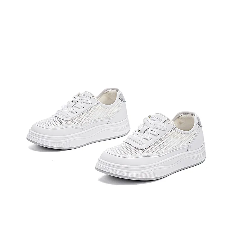 DAPHNE Anti Slip Wear Resistant Low Top Skateboard Shoes Women's White-2