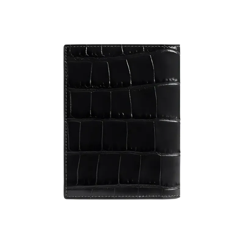 COACH Calfskin Passport Holder Mini Men's Black-1