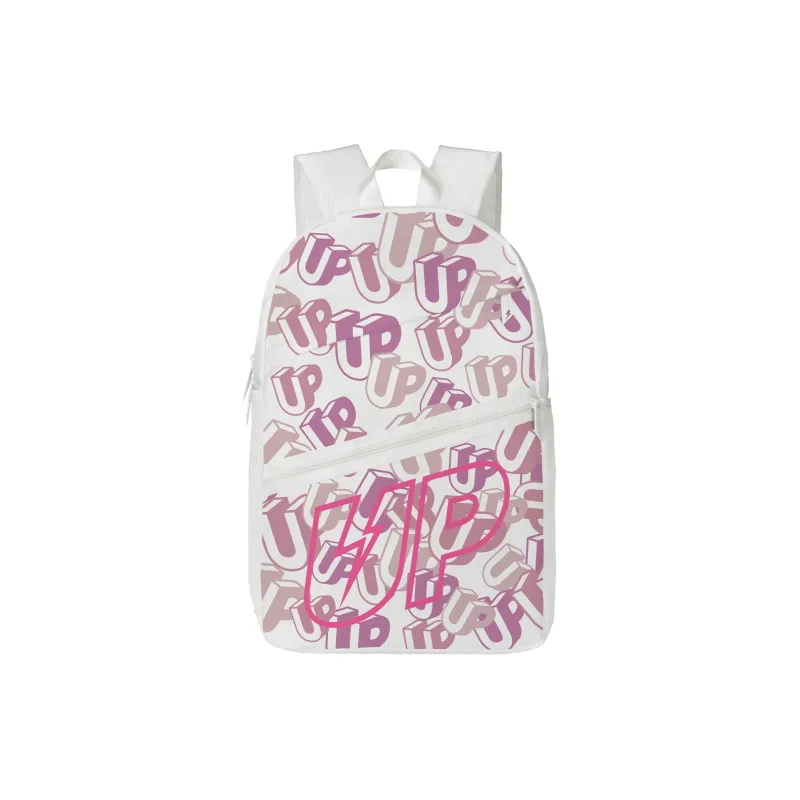 TURN UP Polyester Backpack Unisex Pearl White-0
