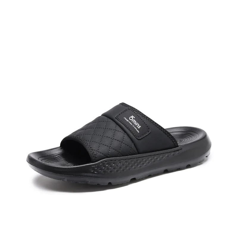 15 MINS Quiet Slide Slippers Men's Black-1