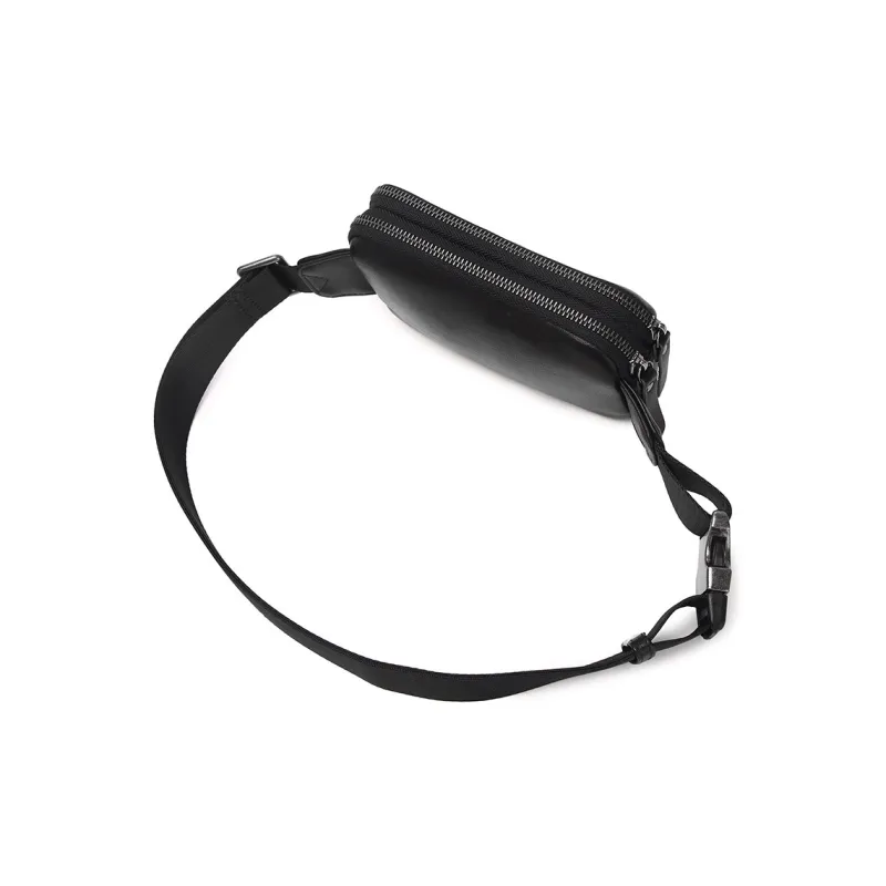 VANDEE Cow Leather Fanny Pack Men's Black-3