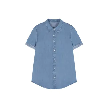 Mo Han Yi Mei Shirt Women's Light Denim Blue