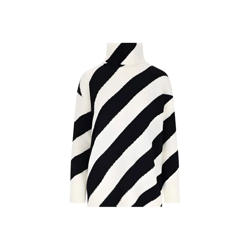 Valentino High Neck Striped Knitted Jumper-0