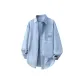 [Denim Long-Sleeved Shirt]Light Blue (Tb Tilted Line Chest Logo)