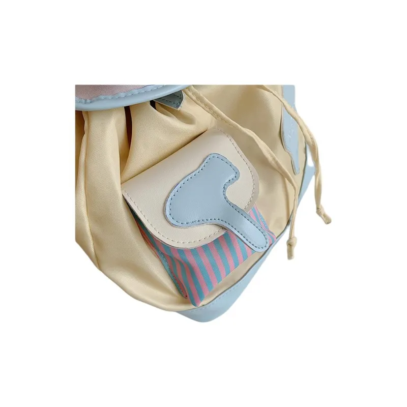 Elsvet Composite Cloth Backpack Unisex Yellow Blue Puppy-5