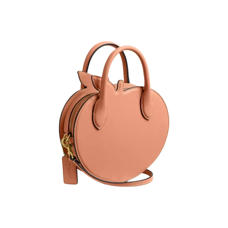 COACH Recycled Tanned Leather Shoulder Bag, Crossbody Bag, Handbag Trumpets Women's Peach-1