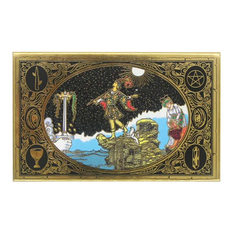 JINBANG Wite Tarot Collection, Gold Foil PVC Waterproof, Tarot Board Games-75