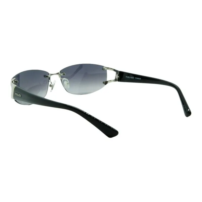 Police Titanium Plastic Irregular Shape Sunglasses Unisex Black-2