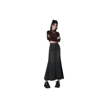 YINLEI Denim Long Skirt Women's