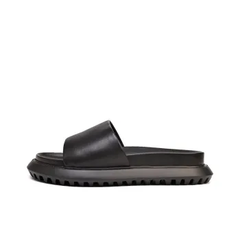 Brounvanm Rubber Foam Outsole Slip Resistant Shock Absorbers Slide Slippers Men's Black