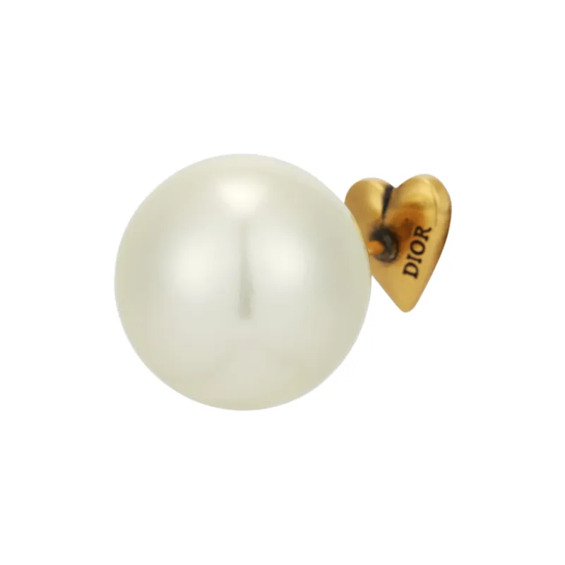 DIOR Metal Earrings Women's Gold/White-2