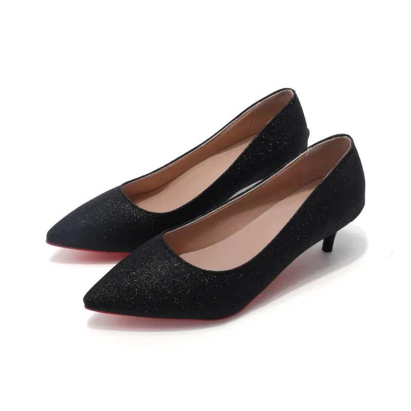 Take The Qin Slim Heel High Heels Women's Black-15