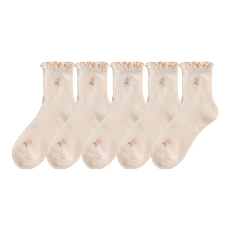 TLXT Mid Calf Socks Women's Mesh Breathable, Non Chafing, Skin Friendly Softness, Barefoot Feel-12
