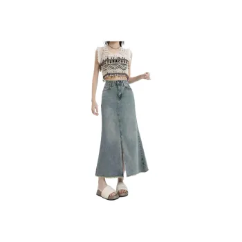YINLEI Denim Long Skirt Women's