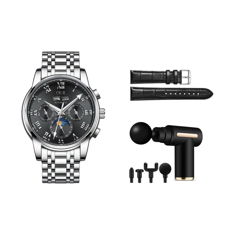 FAIRWHALE CK II Collaboration Automatic Mechanical Movement Metal Strap Watch Men's Watches Black Dial-13