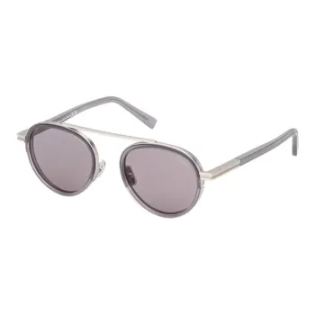 Zegna Metal Round Sunglasses Men's Silver