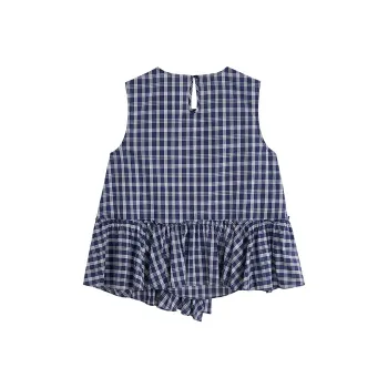 Inman Tank Tops Women's Royal Blue Plaid