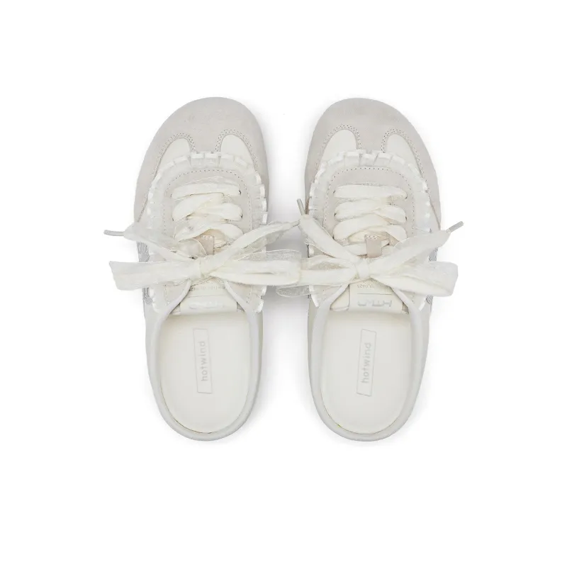 Hotwind Cream Lace Series Slip Resistant Closed Toe Slippers Women's-6