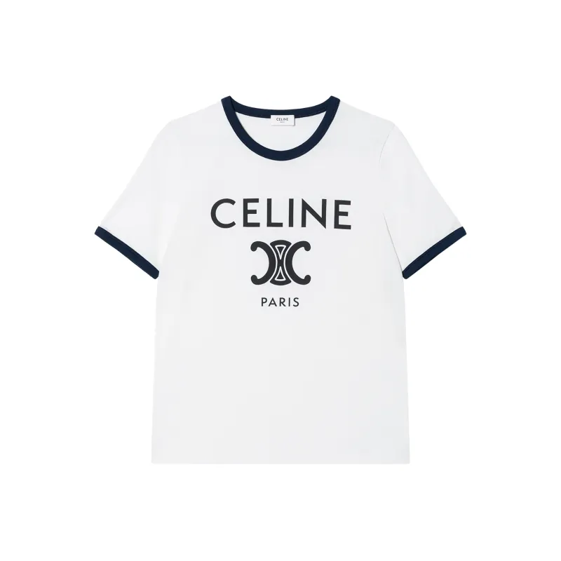 Celine White & Black Logo T-Shirt – Savonches