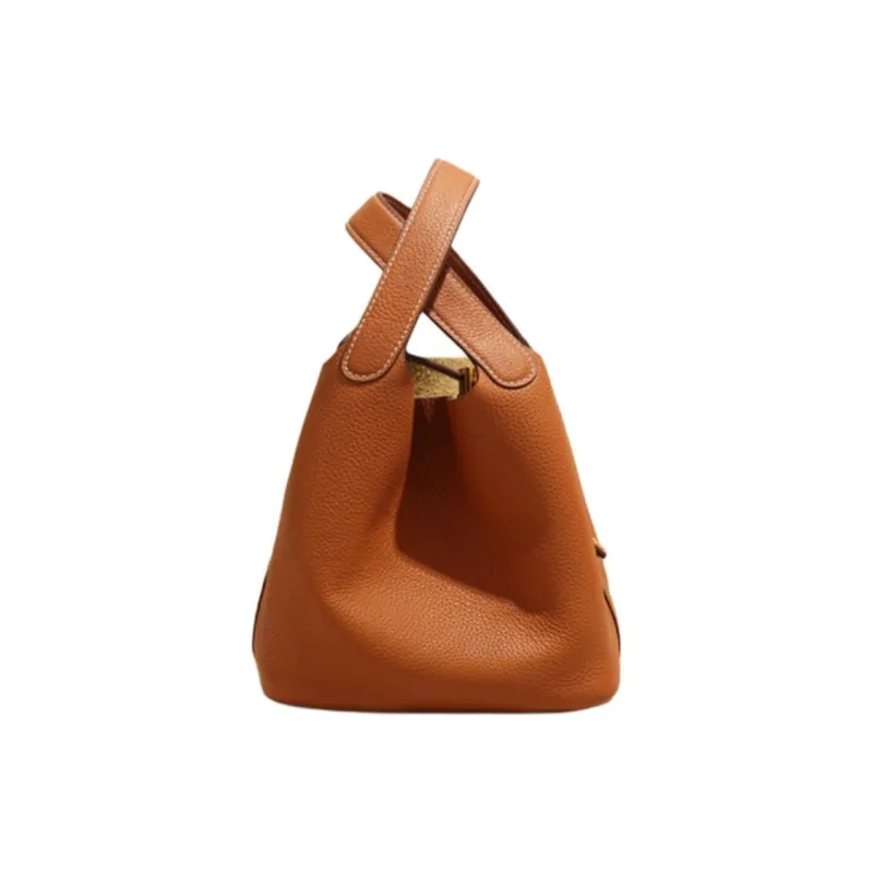 BEMIX PETS Cow Leather Handbag Regular Women's Gold Brown-1