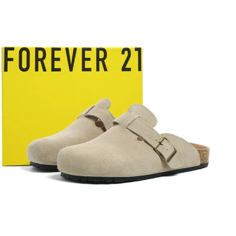 FOREVER 21 Odor Resistant Abrasion Resistant Slip Resistant Closed Toe Slippers Women's Khaki-5