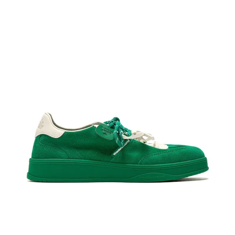 WANDER AROUND Anti Slip Wear Resistant Low Top Skateboard Shoes Unisex White Green-1