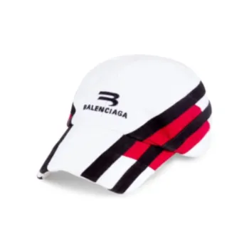 Balenciaga Leather Baseball Caps Women's White