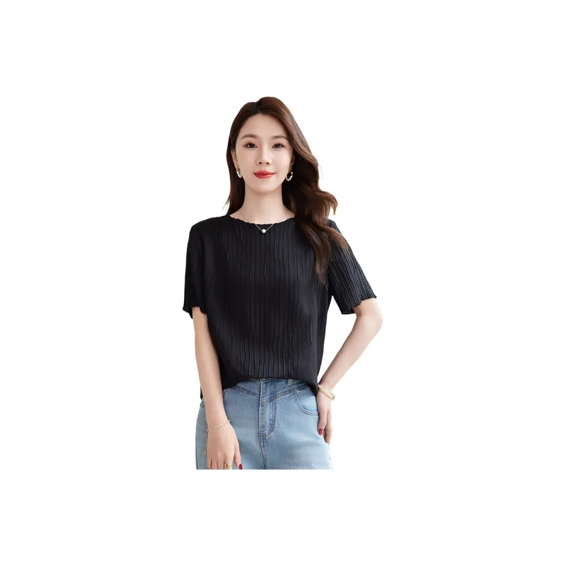 Yi Mengyuan T Shirts Women's Black-0