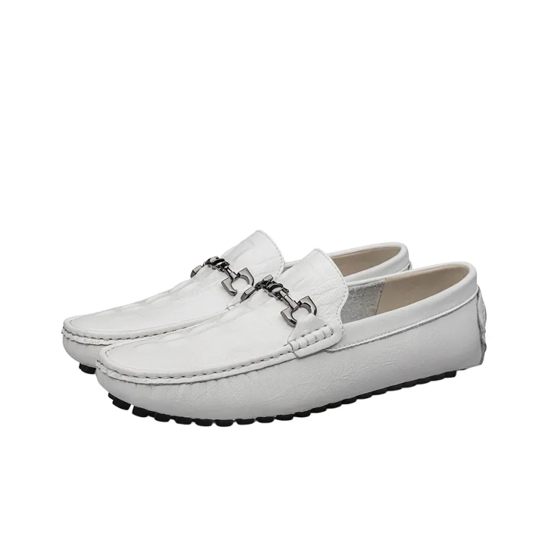 British Knights Gommino Loafers Men's White-4