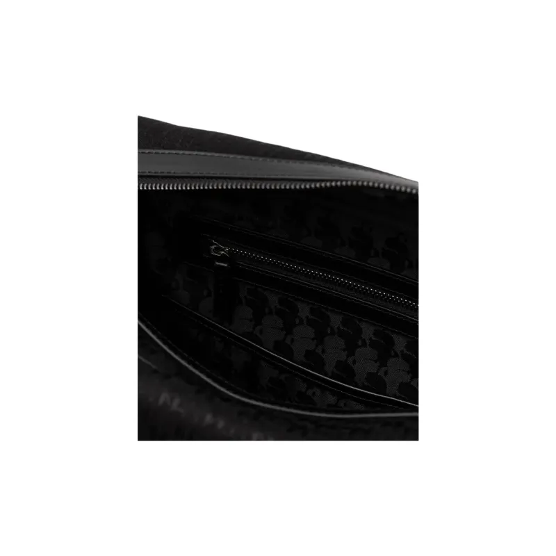 KARL LAGERFELD Viscose With Polyester Travel Bag Men's Black-4