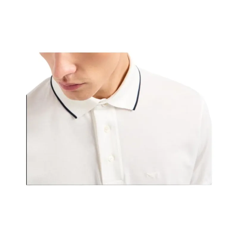 EMPORIO ARMANI Stretch Piqué Polo Shirt With Micro Eagle Embroidery-4