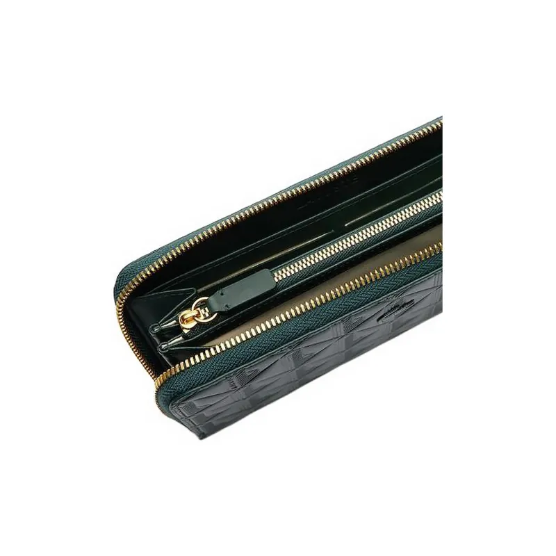 LACOSTE Cow Leather Wallet Women's Green-2