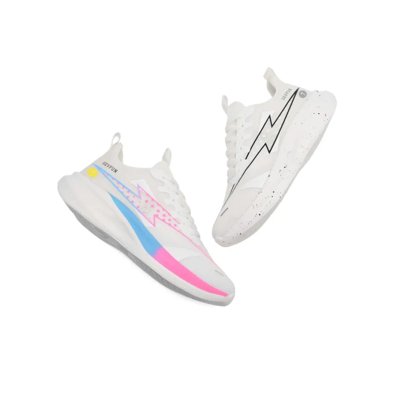 7 SEVFUN Running Shoes Unisex Low Top White Blue-2