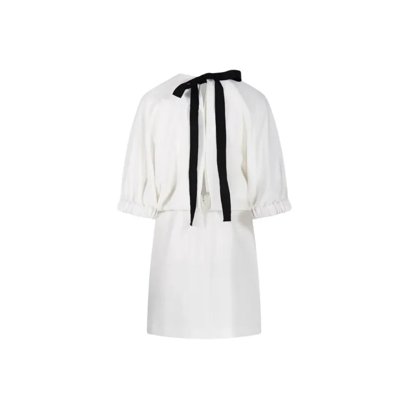 MaxMara Short Sleeved Dress Women's White-1