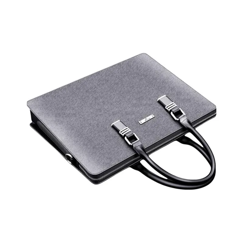 SEPTWOLVES Cow Leather Briefcase Men's Gray-4