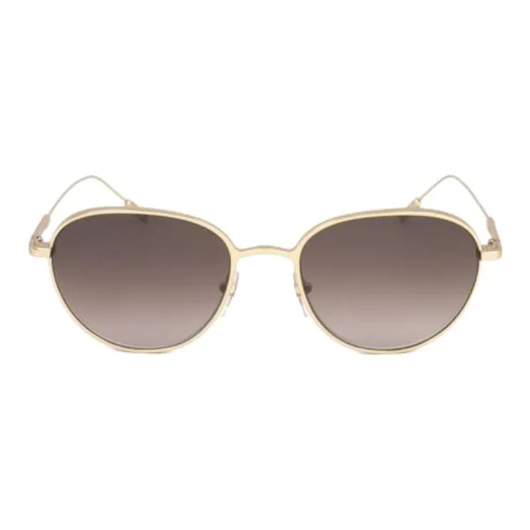 Zegna Metal Round Sunglasses Men's Gold-0