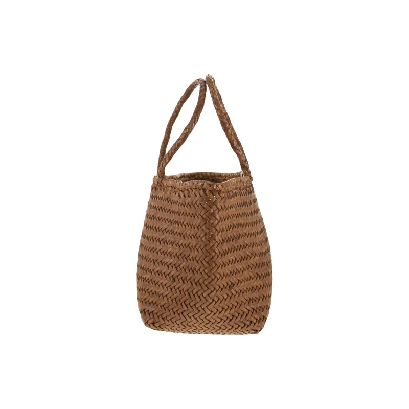 Dragon Diffusion Buffalo Calfskin Basket Handbag Trumpets Women's Brown-2
