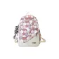Pink Cartoon+Plaid Rabbit Pendant